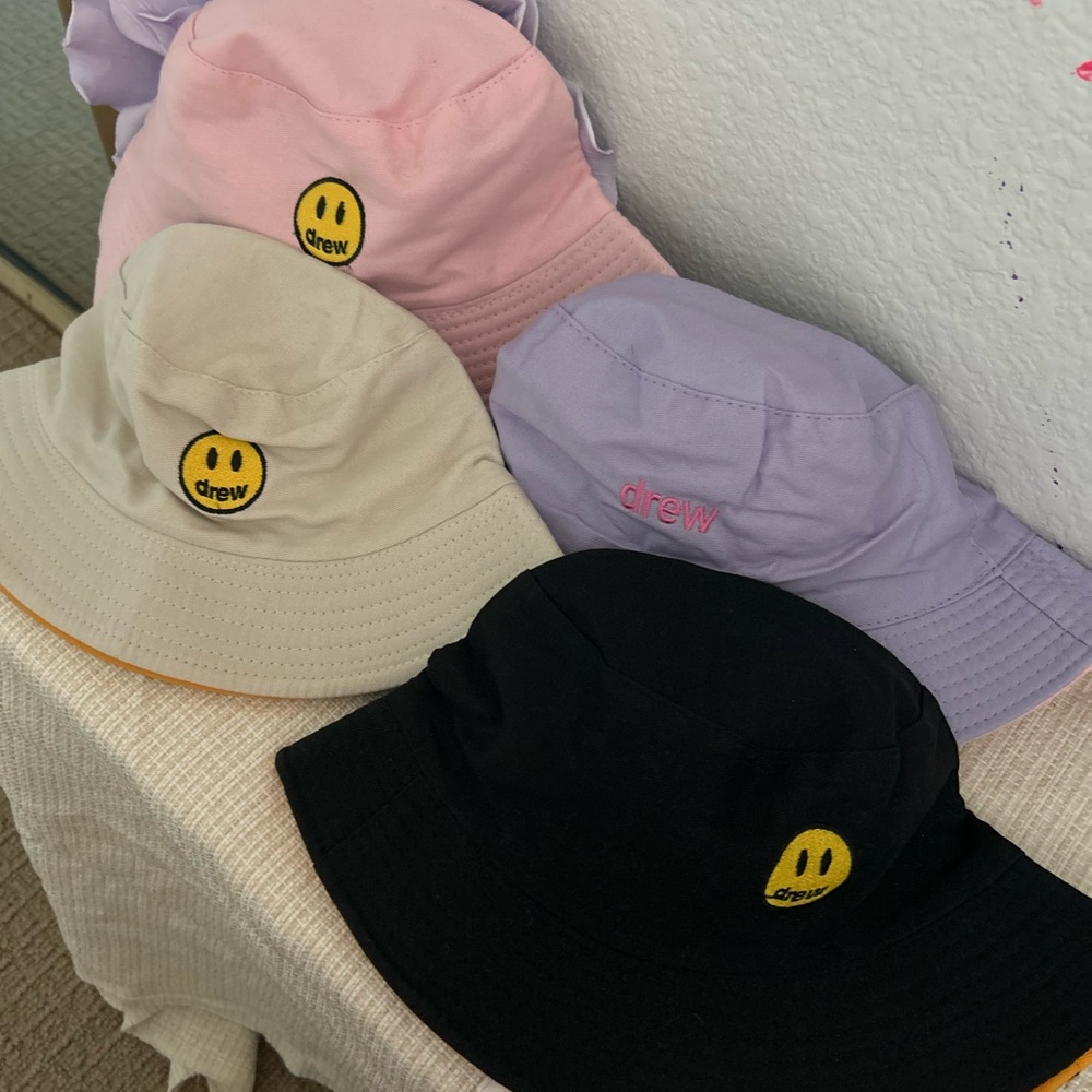 DREW Colorful Bucket Hats with Smiley Logo